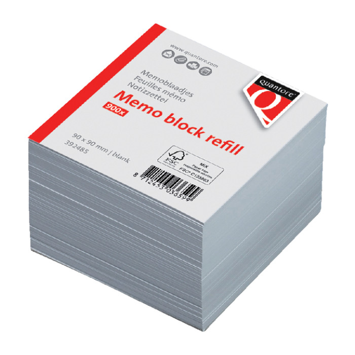 Memoblaadjes Quantore losbladig 90x90x90mm 900 vel