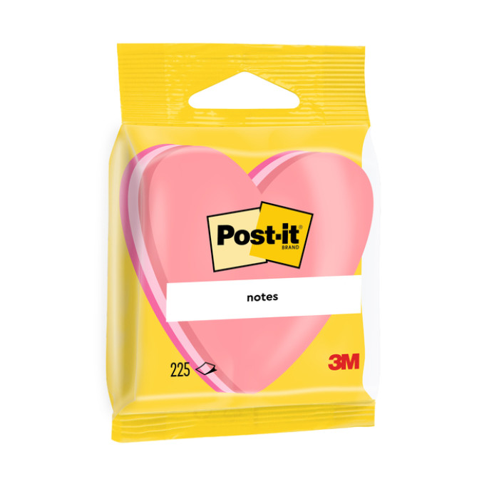Memoblok Post-it Vormen 2007 70x70mm kubus hart roze