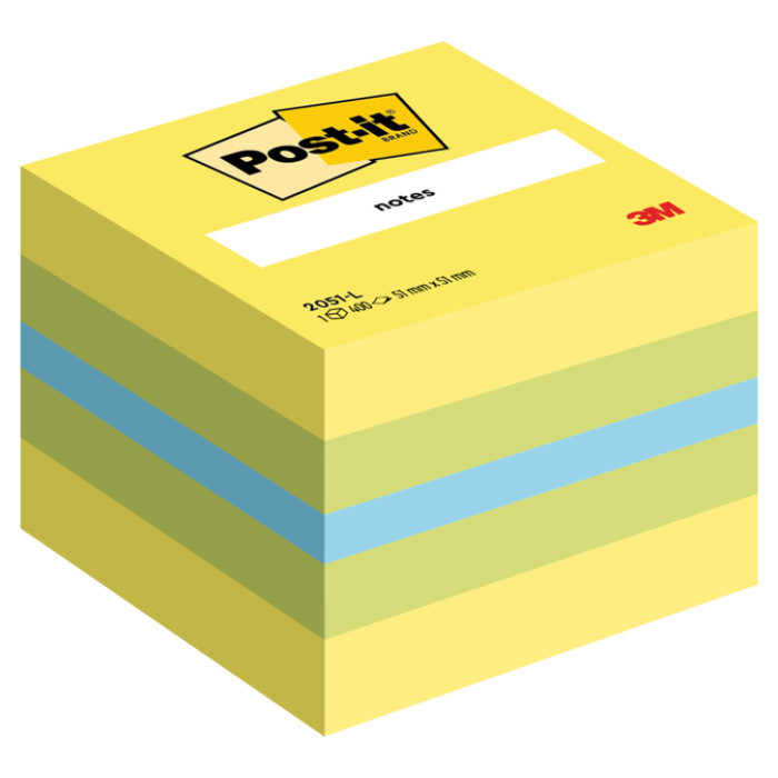 Memoblok Post-it 2051 51x51mm kubus lemon