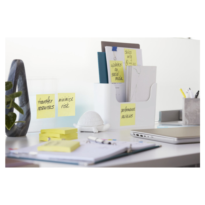 Memoblok Post-it 655 Super Sticky 76x127mm geel 14+2 gratis