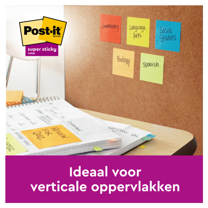 Memoblok Post-it 2028 Super Sticky 76x76mm kubus geel