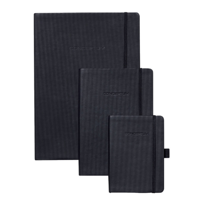 Notitieboek Sigel Conceptum Pure A5 194blz 80gr lijn hardcover zwart