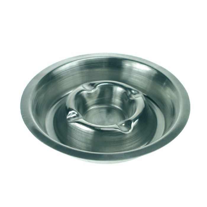 Asbak metaal verchroomd 170mm RVS stapelbaar