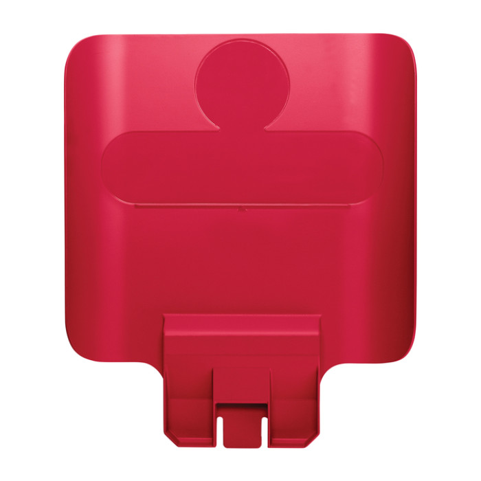 Paneel Rubbermaid Slim Jim Recyclestation voor label rood