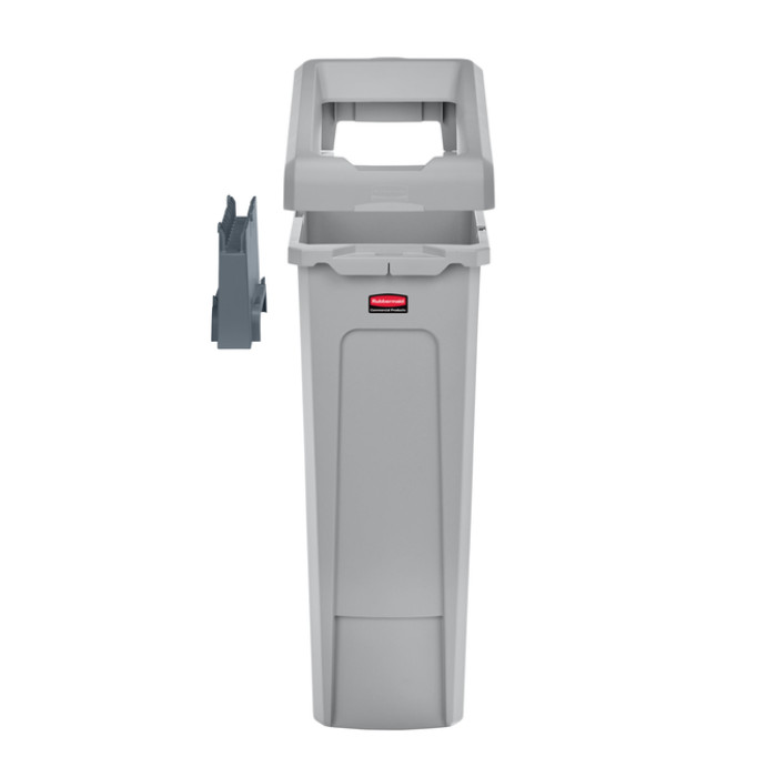 Afvalbak Rubbermaid Slim Jim Recyclestation starterset 87 liter grijs