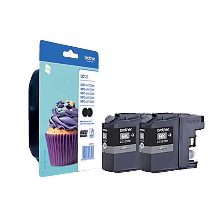 Inktcartridge Brother LC-123BKBP2 zwart 2x