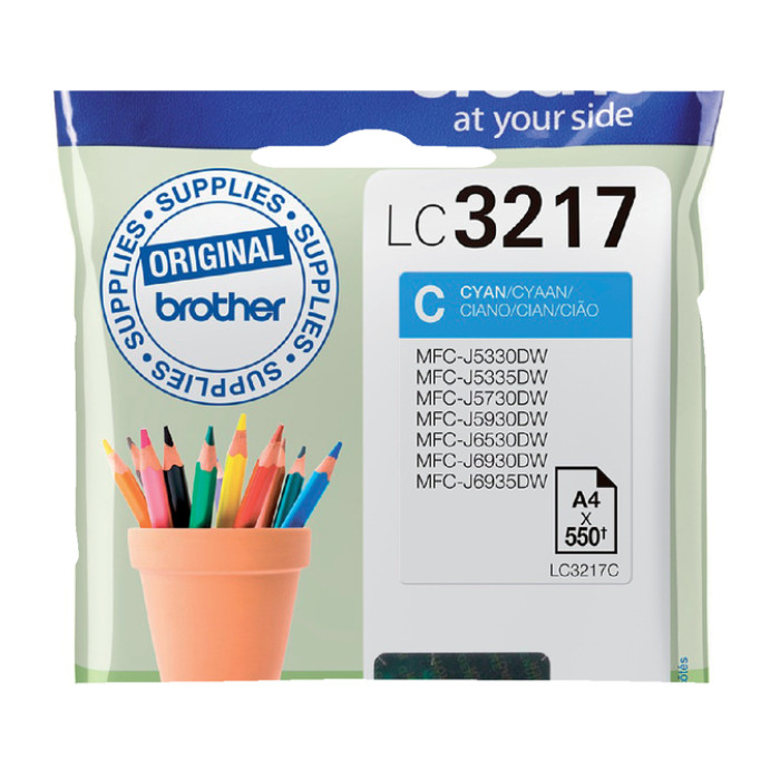 Inktcartridge Brother LC-3217C blauw
