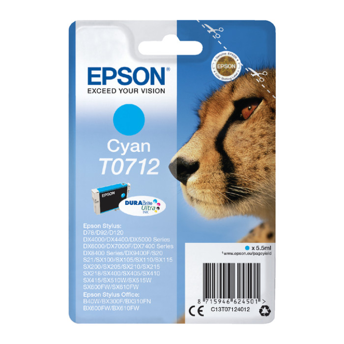 Inktcartridge Epson T0712 blauw