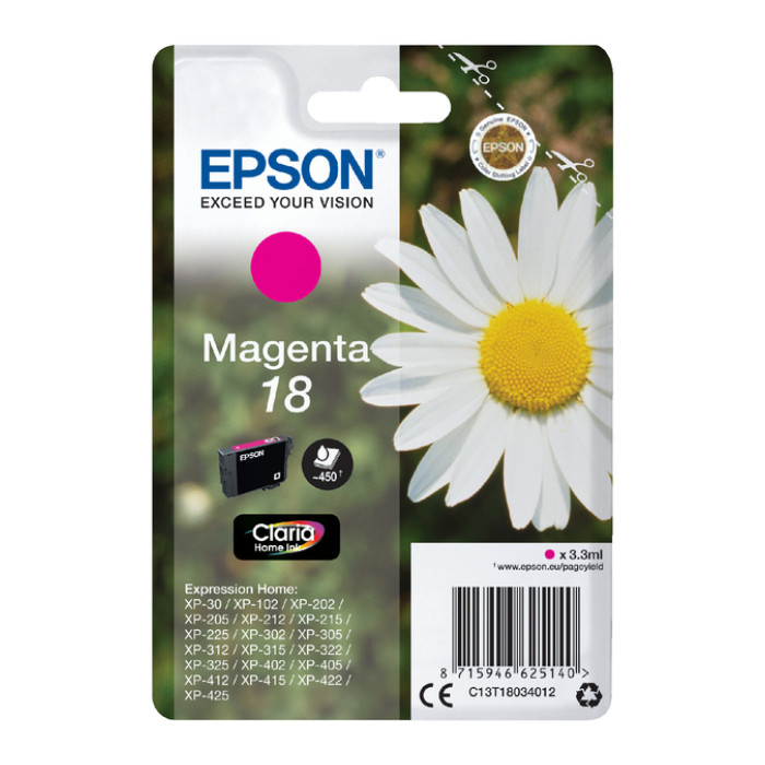 Inktcartridge Epson 18 T1803 rood