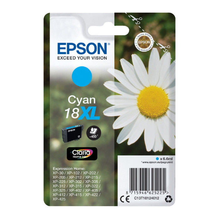 Inktcartridge Epson 18XL T1812 blauw
