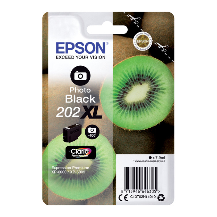 Inktcartridge Epson 202XL T02H14 foto zwart
