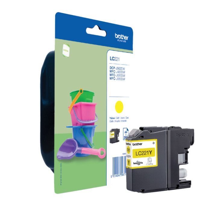 Inktcartridge Brother LC-221Y geel