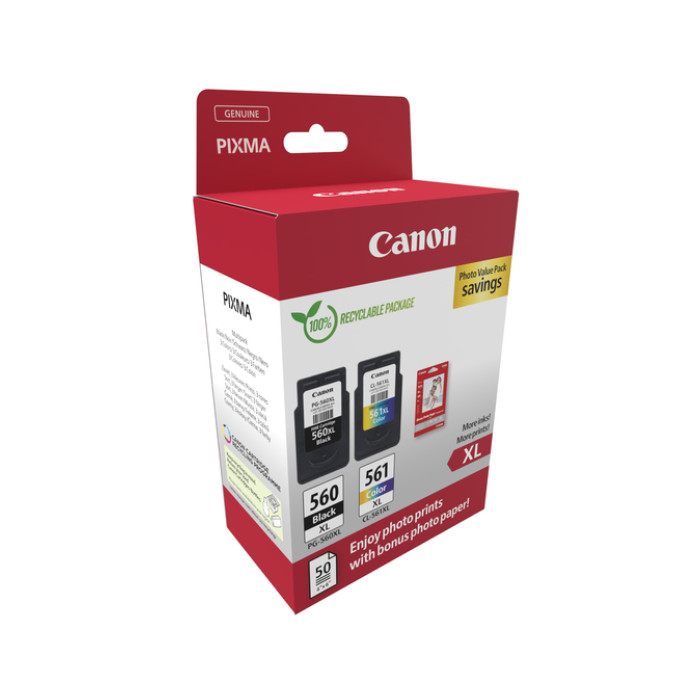 Inktcartridge Canon PG-560XL CL-561XL + papier