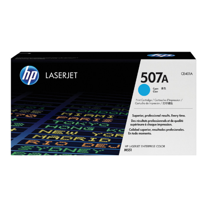 Tonercartridge HP CE401A 507A blauw