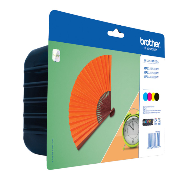 Inktcartridge Brother LC-129XLVALBP zwart + 3 kleuren