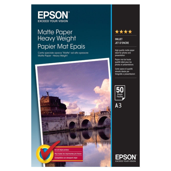 Inkjetpapier Epson S041261 A3 mat 1440DPI 50 vel