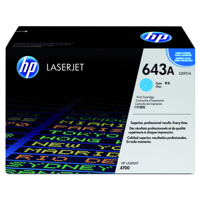 Tonercartridge HP Q5951A 643A blauw