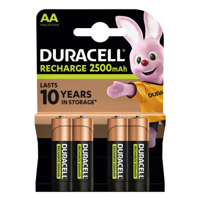 Batterij oplaadbaar Duracell 4x AA 2500mAh Ultra