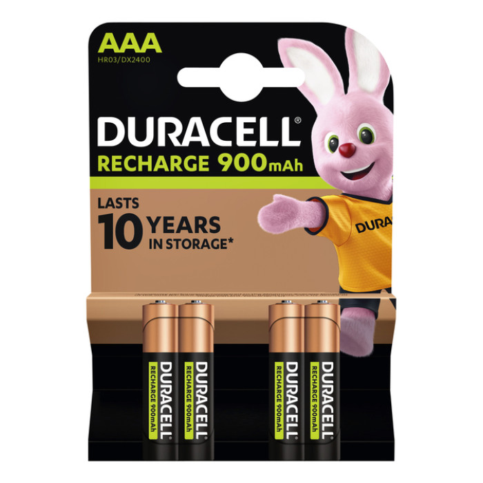 Batterij oplaadbaar Duracell 4x AAA 900mAh Ultra