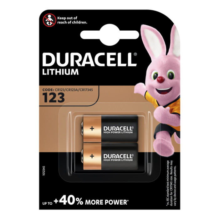 Batterij Duracell 2x CR123 high power lithium