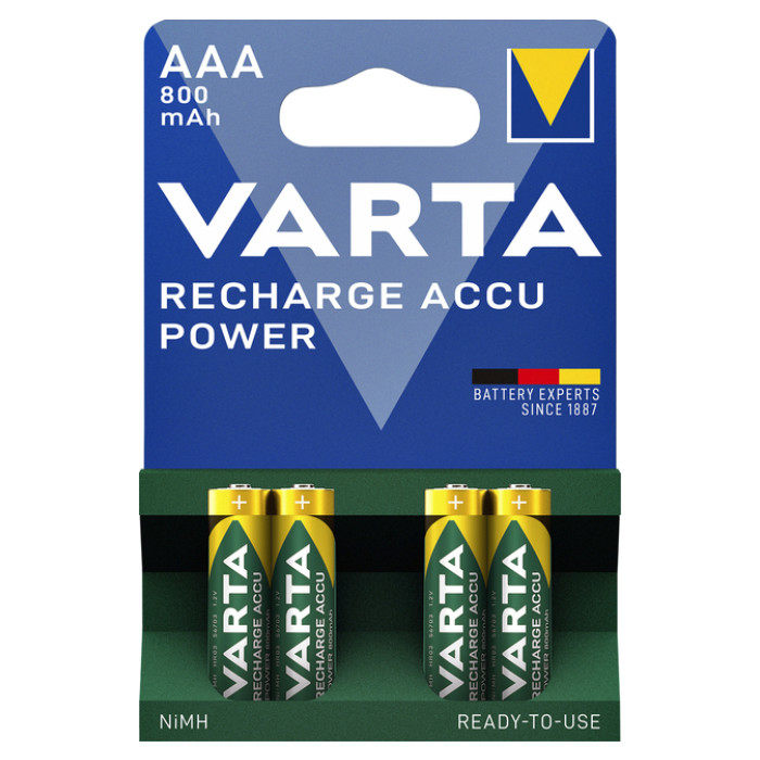 Batterij oplaadbaar VARTA 4x AAA 800mAh ready2use