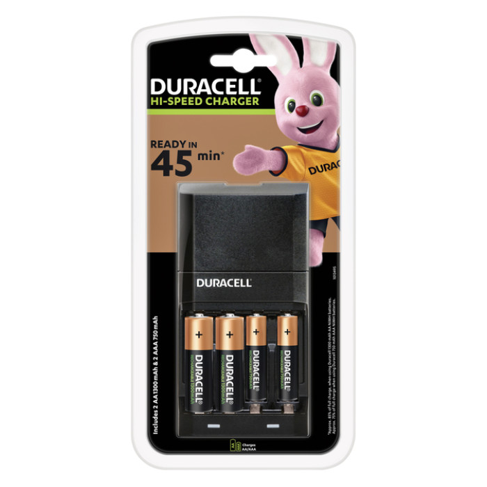 Batterij oplader Duracell CEF27 inclusief + 2x AA + 2x AAA