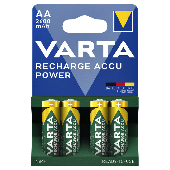 Batterij oplaadbaar VARTA 4x AA 2600mAh ready2use
