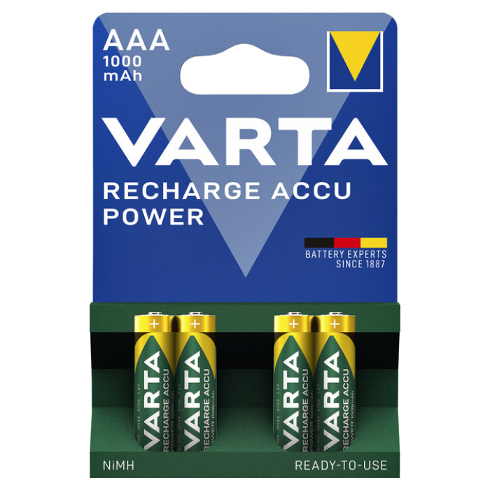 Batterij oplaadbaar VARTA 4x AAA 1000mAh ready2use