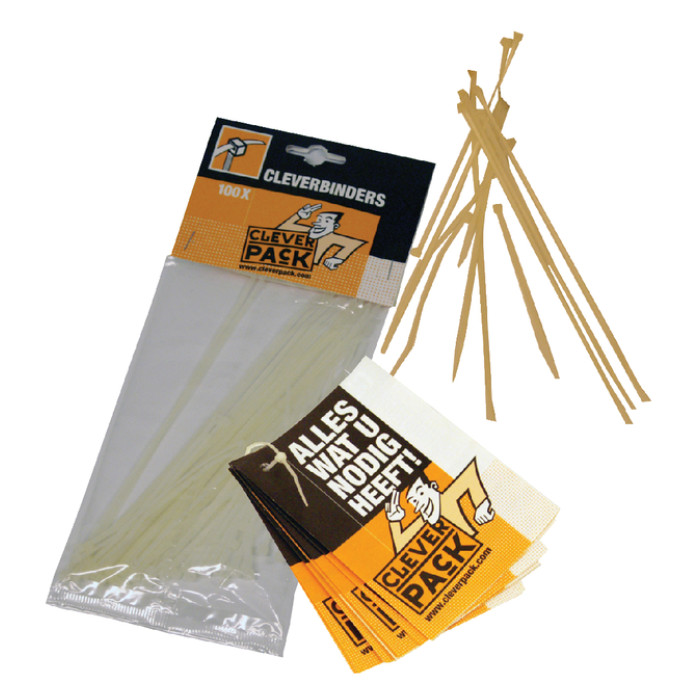 Inbindstrip CleverPack cleverbinder kabel 10/20cm wit 100 stuks