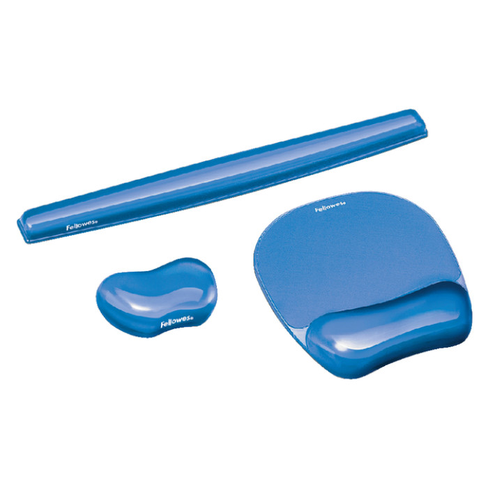 Polssteun toetsenbord Fellowes Crystals gel transparant blauw