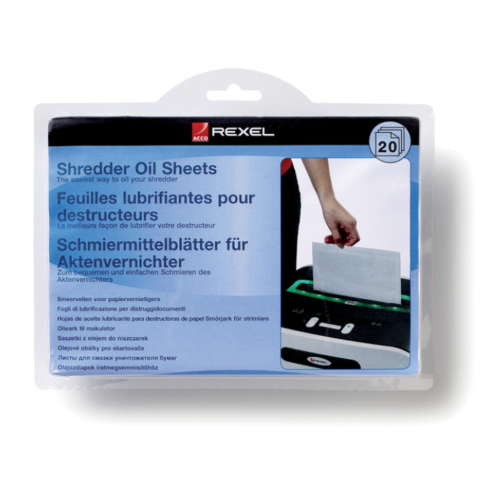 Olie voor papiervernietiger sheet Rexel 20vel