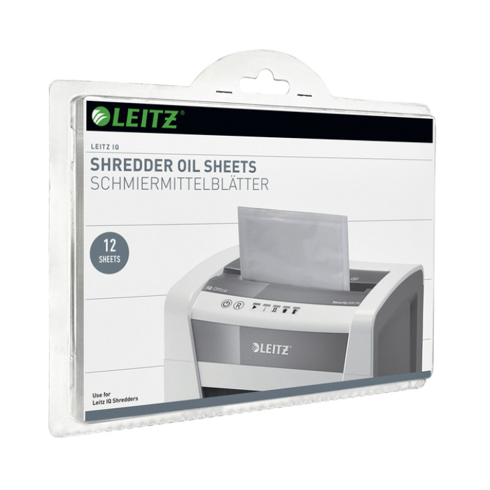 Olie voor papiervernietiger sheet Leitz IQ 12vel