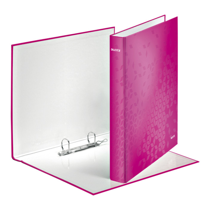 Ringband Leitz WOW A4 maxi 2-rings D-mechaniek 40mm roze