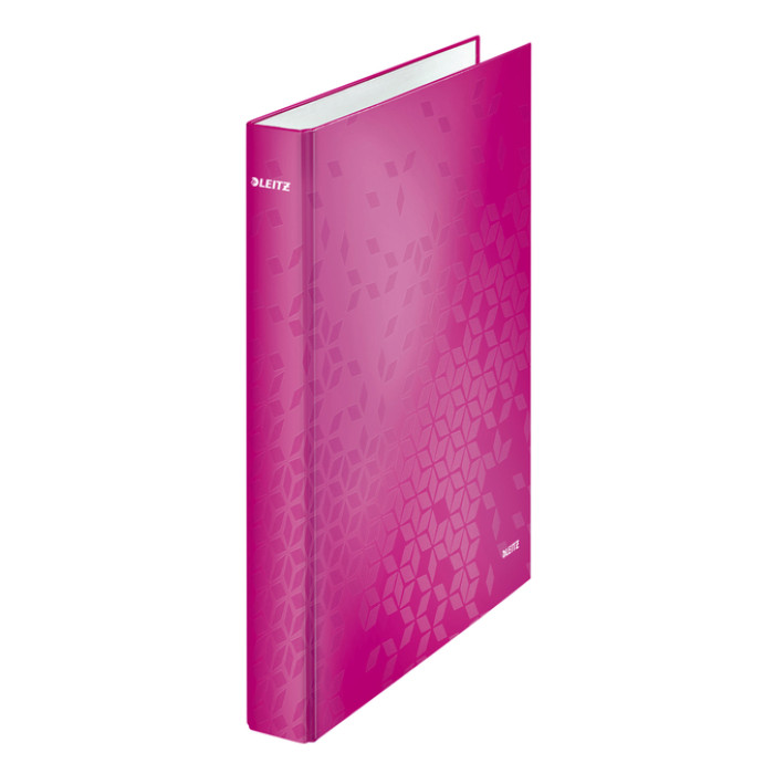 Ringband Leitz WOW A4 maxi 2-rings D-mechaniek 40mm roze