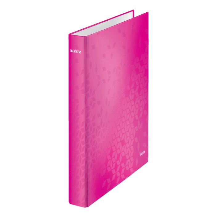 Ringband Leitz WOW A4 maxi 4-rings D-mechaniek 40mm roze