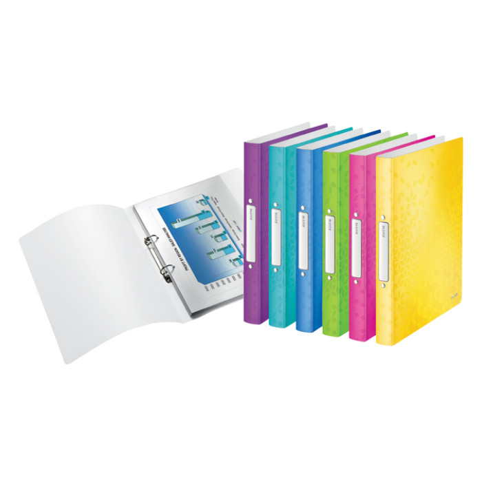 Ringband Leitz WOW A4 2-rings O-mechaniek 32mm PP roze