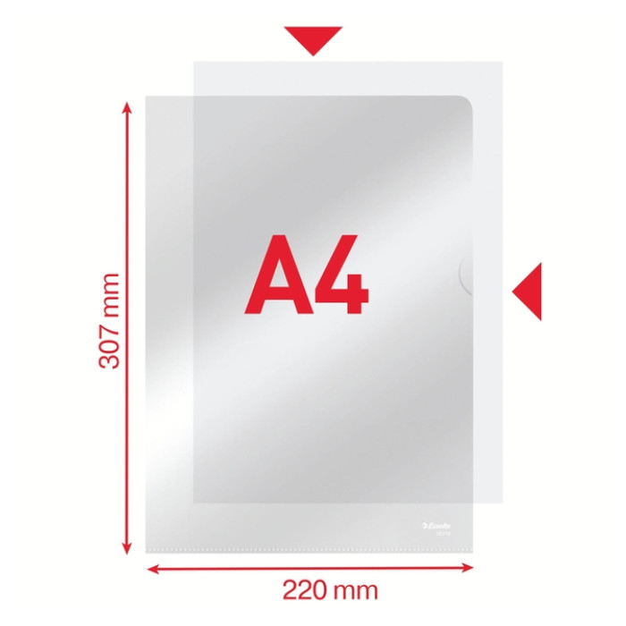 Insteekmap L-model Esselte standaard copy safe 0.11mm PP A4 glashelder 100 stuks