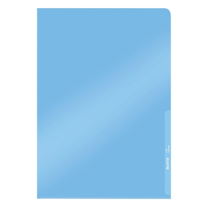 Insteekmap L-model Leitz Premium lasnaad copy safe 0.15mm PVC A4 blauw 100 stuks