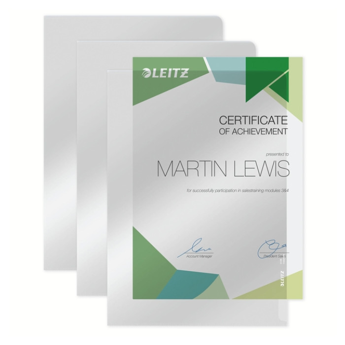 Insteekmap L-model Leitz Premium copy safe 0.15mm PVC A4 glashelder 100 stuks