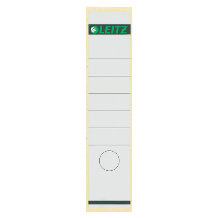 Rugetiket Leitz breed/lang 62x285mm zelfklevend wit 10 stuks