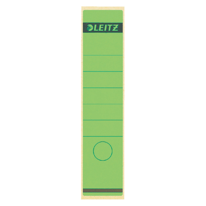 Rugetiket Leitz breed/lang 62x285mm zelfklevend groen 10 stuks