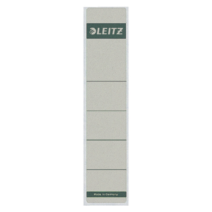 Rugetiket Leitz smal/kort 39x192mm zelfklevend grijs 10 stuks
