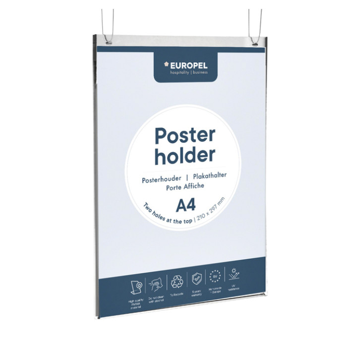 Posterhouder Europel A4 staand acryl