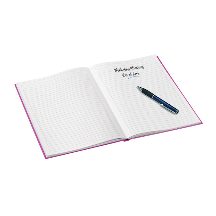 Notitieboek Leitz WOW A4 160 pagina's 90gr lijn roze