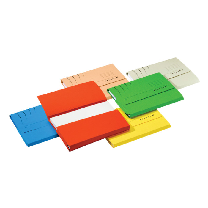 Pocketmap Secolor folio 100% gerecycled karton 250gr blauw