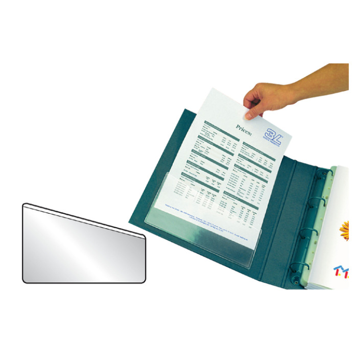 Insteektas Djois U-map 217x130mm zelfklevend PP transparant 5 stuks