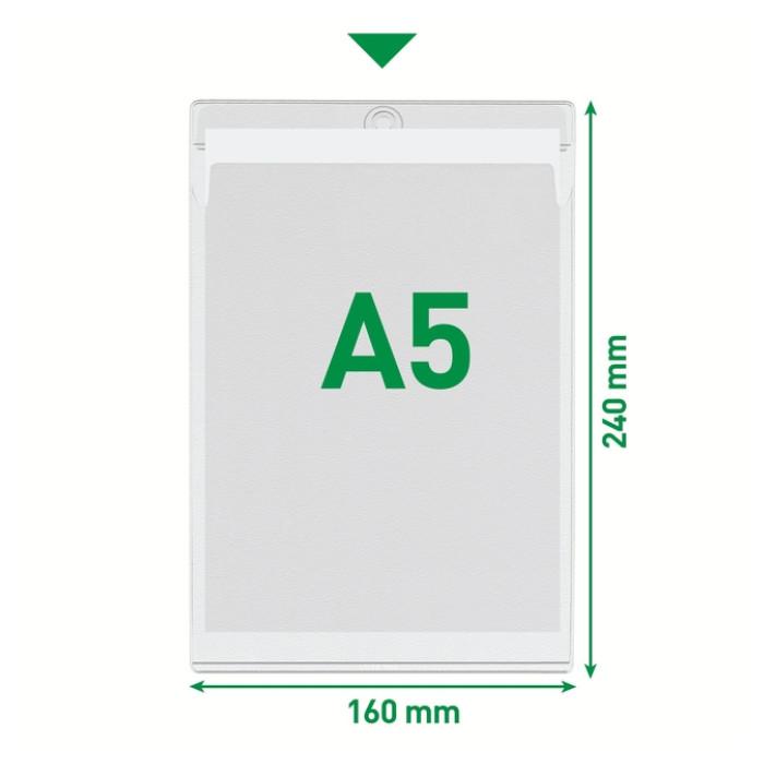 Insteekmap U-model Leitz Premium met ophangoog 0.20mm PVC A5 transparant 50 stuks
