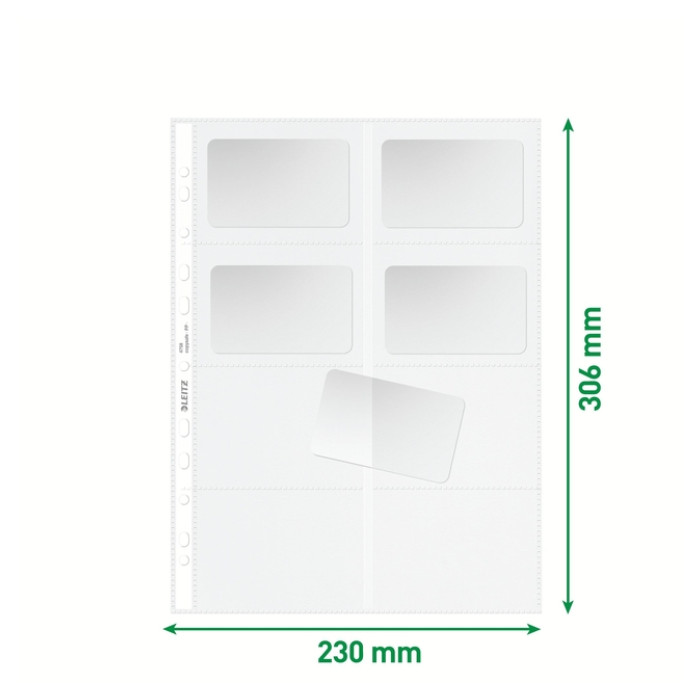 Showtas Leitz Premium voor visitekaartjes copy safe PP A4 glashelder 10 stuks