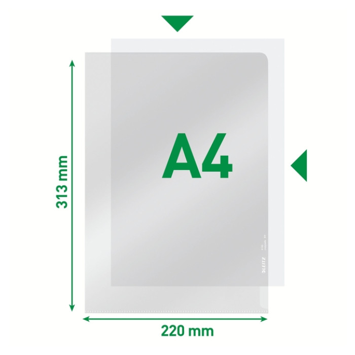 Insteekmap L-model Leitz Premium lasnaad copy safe 0.15mm PVC A4 transparant 100 stuks