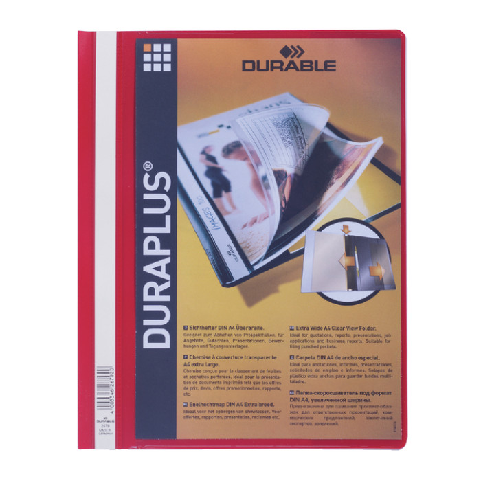 Snelhechtmap Durable Duraplus A4 rood